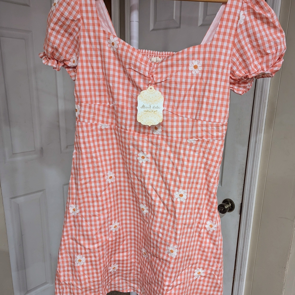 Altar'd State Jovita Dress Pink & White New With Tags Size Large